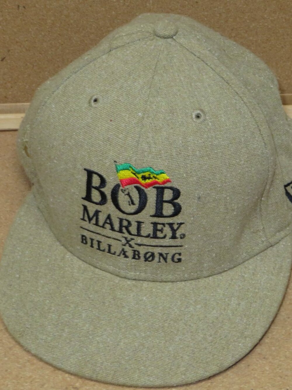 Bob Marley X Billabong 59Fifty New Era Fitted 7 1/2 Hat Cap Tan